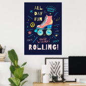 Skateboarder-skateboard - De hele dag Poster (Thuiskantoor)