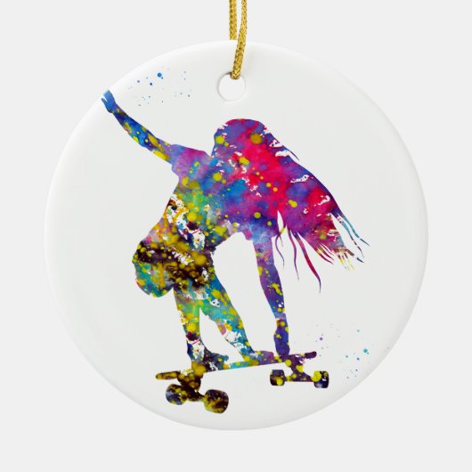 Skateboarder, Skateboard Keramisch Ornament (Voorkant)