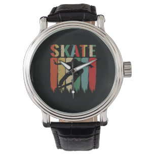 Skateboarder skateboard skateboard van de kool Ret Horloge