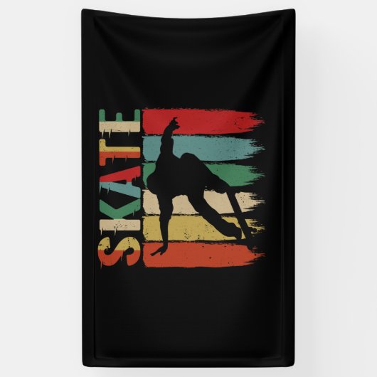 Skateboarder skateboard skateboard van de kool Ret Spandoek (Verticaal)