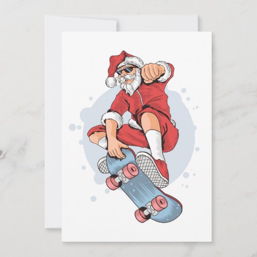 Skateboarder Skateboard Snowman Bedankkaart (Voorkant)