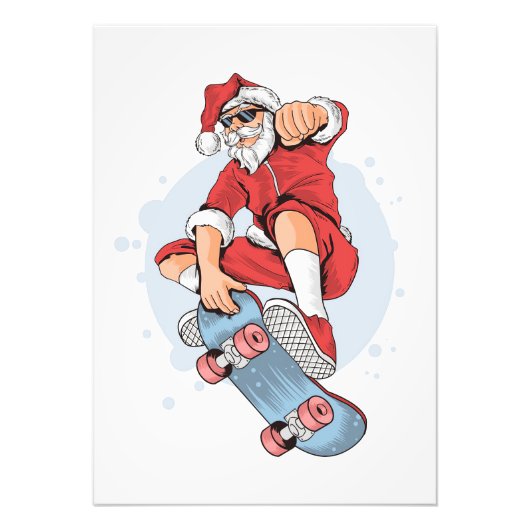 Skateboarder Skateboard Snowman Foto Afdruk (Voorkant)