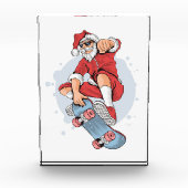 Skateboarder Skateboard Snowman Fotoblokken (Voorkant)