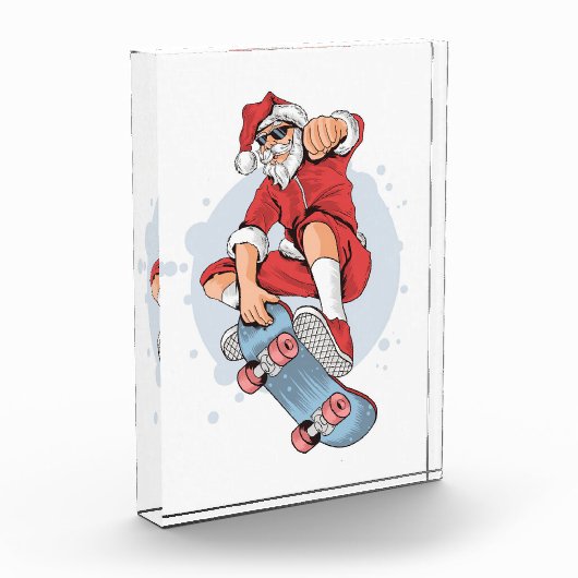 Skateboarder Skateboard Snowman Fotoblokken (Links)