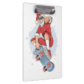 Skateboarder Skateboard Snowman Klembord (Rechts)