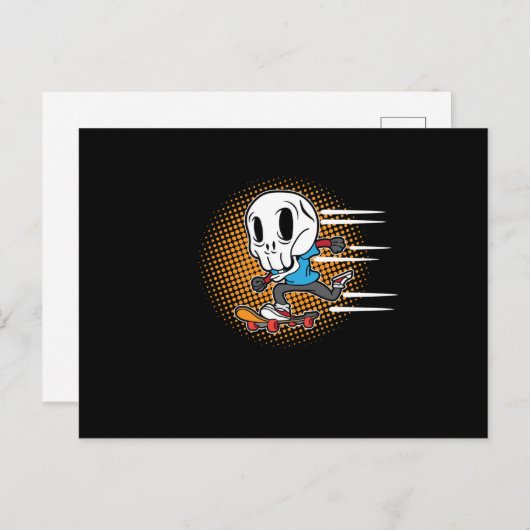 Skateboarder Skateboard Uitnodiging Briefkaart (Voorkant / Achterkant)