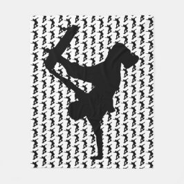 Skateboarder Skateboarden Silhouet Fleece Deken