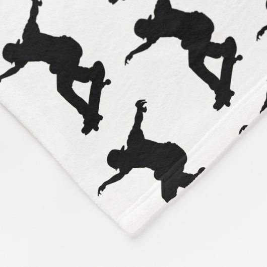 Skateboarder Skateboarden Silhouet Fleece Deken (Hoek)