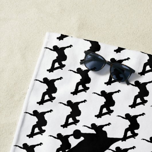 Skateboarder Skateboarden Silhouet Strandlaken (In situ)