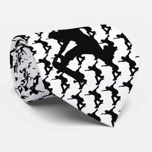 Skateboarder Skateboarden Silhouet Stropdas (Opgerold)