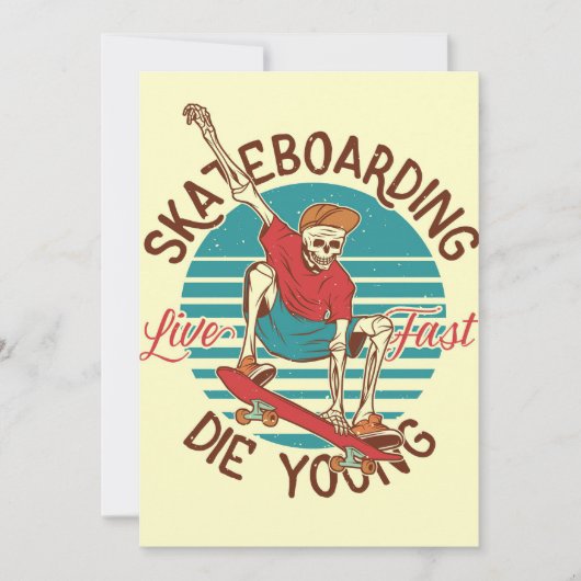 Skateboarder Skateboarder Live Fast Bedankkaart (Voorkant)