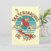 Skateboarder Skateboarder Live Fast Bedankkaart (Staand voorkant)