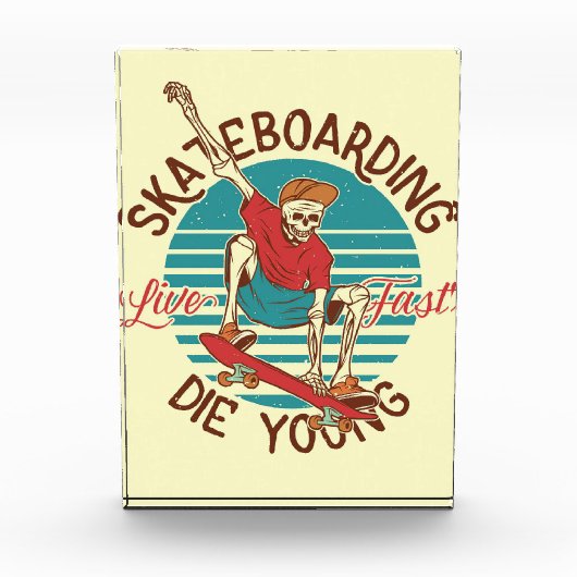 Skateboarder Skateboarder Live Fast Fotoblokken (Voorkant)