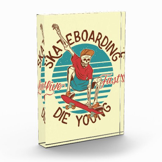 Skateboarder Skateboarder Live Fast Fotoblokken (Links)