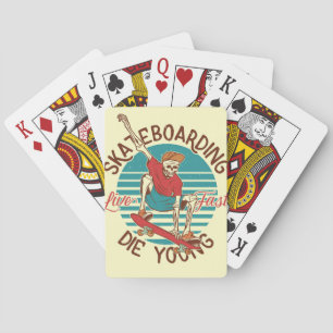 Skateboarder Skateboarder Live Fast Pokerkaarten