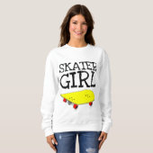 SKATEBOARDER SKATEBOARDING GIRL T-Shirts (Voorkant volledig)