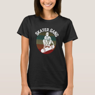 Skateboarder Skater Gang Retro Skateboard T-shirt