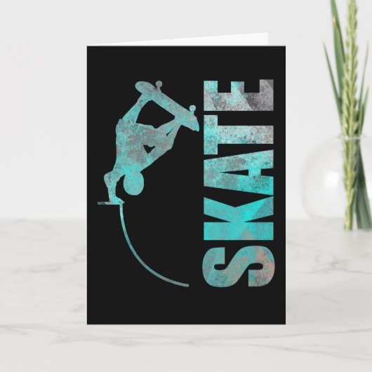 Skateboarder Skater Schaats Trick Half Pipe Gift Kaart (Voorkant)