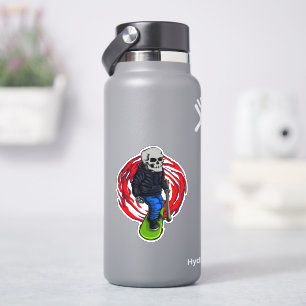 Skateboarder Skull 4-inch Kiss Cut Vinylsticker Sticker
