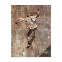 Skateboarder Street Art Style