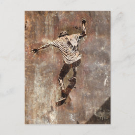 Skateboarder Street Art Style Briefkaart