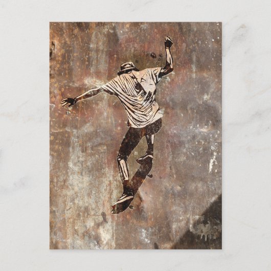 Skateboarder Street Art Style Briefkaart (Voorkant)