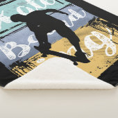 Skateboarder - T-shirt voor retrocessie Sherpa Deken (3/4)