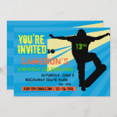 Skateboarder Teen Birthday Uitnodiging (Voorkant / Achterkant)
