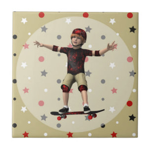 Skateboarder Tegeltje