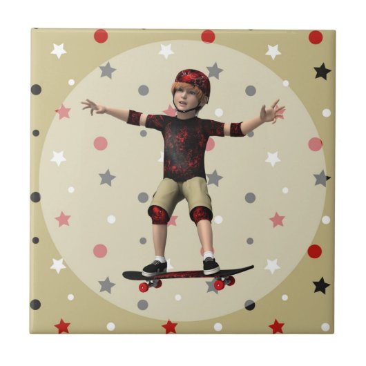 Skateboarder Tegeltje (Voorkant)