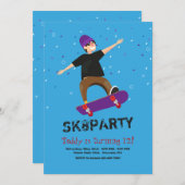 Skateboarder Uitnodiging (Voorkant / Achterkant)