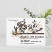 Skateboarder Uitnodiging (Staand voorkant)