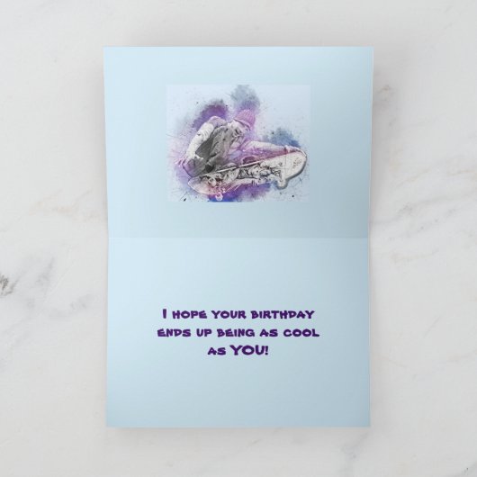 SKATEBOARDER VERJAARDAG KAART (Binnen)