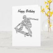 Skateboarder word collage greeting card kaart (Gele Bloem)