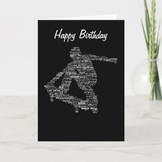 Skateboarder word collage greeting card kaart (Voorkant)