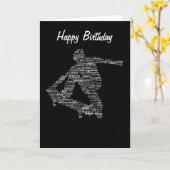 Skateboarder word collage greeting card kaart (Gele Bloem)