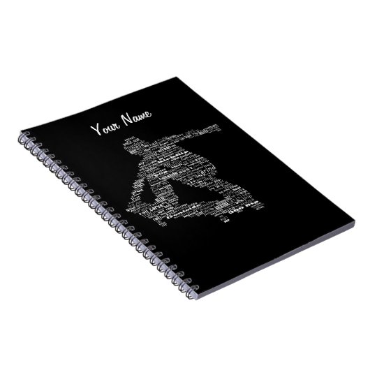 Skateboarder word collage notebook notitieboek (Rechterzijde)