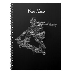 Skateboarder word collage notebook notitieboek