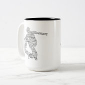 Skateboarder word collage tweekleurige koffiemok (Voorkant links)