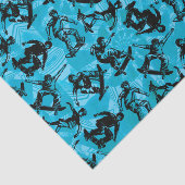 Skateboarders Blue Tissuepapier (Detail)