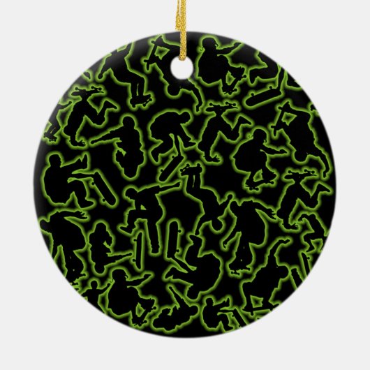 Skateboarders Collage Keramisch Ornament (Achterkant)