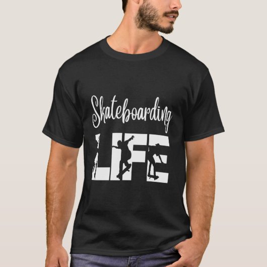 Skateboarders met Fun Pro Skateboarding Life Cft v T-shirt (Voorkant)