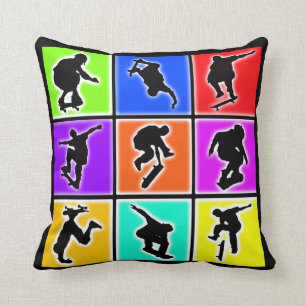 Skateboarders Pop Art Kussen