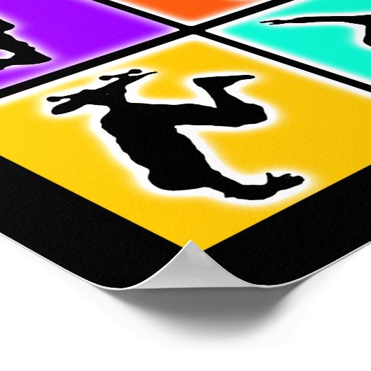 Skateboarders Pop Art Poster (Hoek)