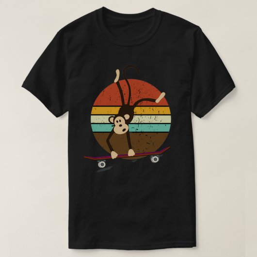 Skateboarding aap grappig cadeau t-shirt (Design voorkant)
