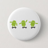 Skateboarding Android Ronde Button 5,7 Cm (Voorkant)