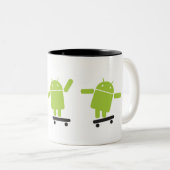 Skateboarding Android Tweekleurige Koffiemok (Voorkant rechts)