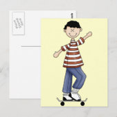 Skateboarding Boy Briefkaart (Voorkant / Achterkant)