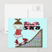 SKATEBOARDING - Brunette Girl Tshirts en Gifts Briefkaart (Voorkant / Achterkant)