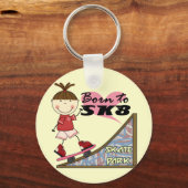 SKATEBOARDING - Brunette Girl Tshirts en Gifts Sleutelhanger (Voorkant)